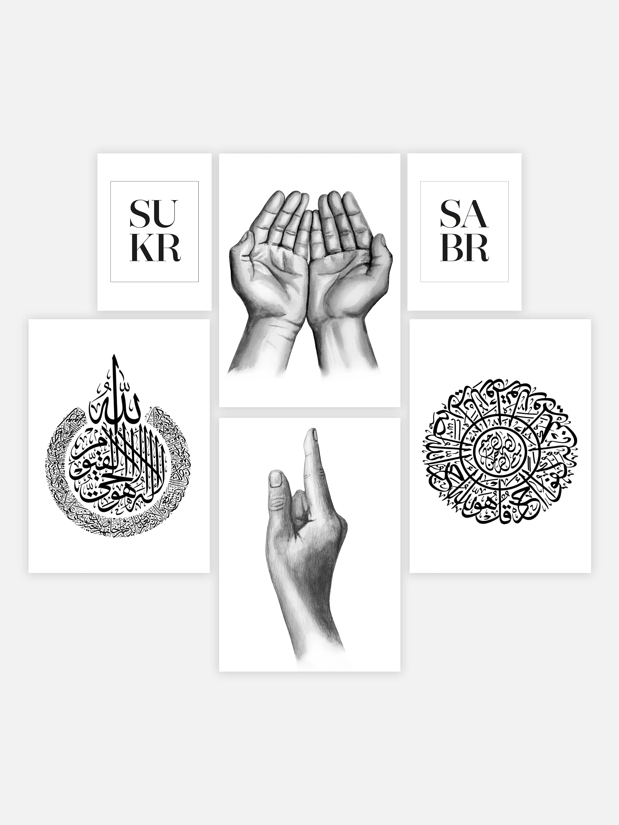 Praying Illustrations Set